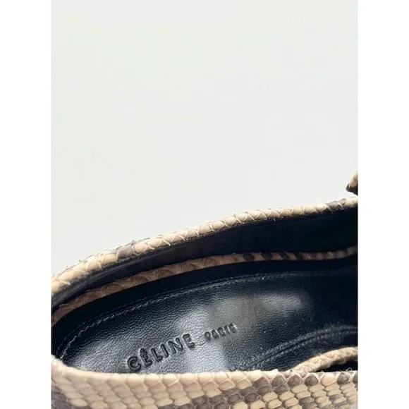 CELINE Phoebe Philo Snakeskin Black Leather High Heel Stiletto Pumps, Size 37.5 - Picture 15 of 16